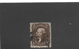 United States Scott 76 5-cent Jefferson used short perf 2021 cv $125