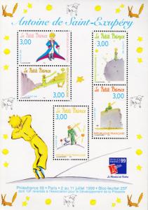 France 1998 'The Little Prince' Antoine de Saint-Exupery Souvenir Sheet VF/NH