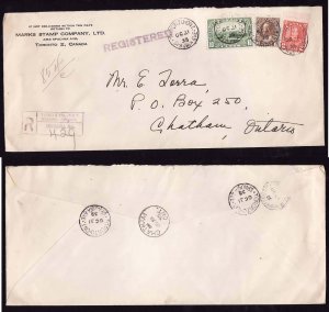 Canada-covers-id102-#10-Toronto ONT Spadina Ave-Oc21 193515c franking pays doubl