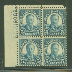 United States #637 Mint (NH) Plate Block