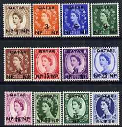 Qatar 1957-59 Wilding surch set complete 1np to 1r mtd mi...