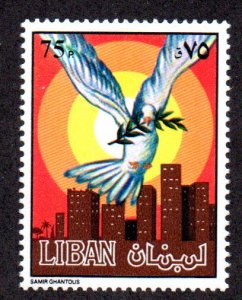 LEBANON 485 MNH SCV $3.50 BIN $2.10 BIRD