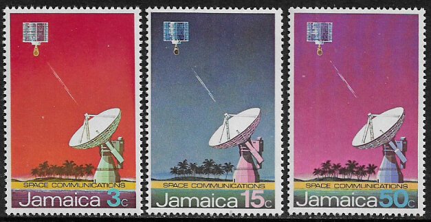 Jamaica #340-2 MNH Set - Earth Station - Satellite