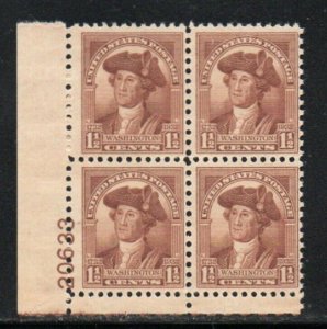 ALLY'S STAMPS US Plate Block Scott #706 1.5c Washington [4] MNH F/VF 