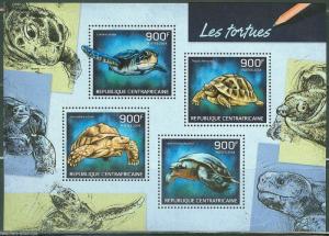 CENTRAL AFRICA 2014  TURTLES  SHEET MINT NH