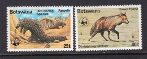 Botswana 1977 WWF Animals 25t + 40t High Values MNH #185-6 CV$53