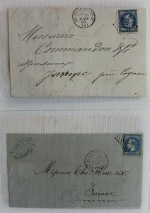 France 1863 /70 bundle of 20c blue perforate Napoleon covers  entires FU Covers