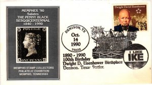 1990 100th Anniversary of Birth Dwight D. Eisenhower – Memphex Cachet – Aps