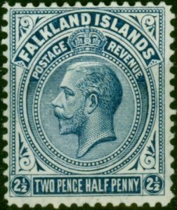 Falkland Islands 1916 2 1/2d Deep Bright Blue SG63b Line Perf Fine MM