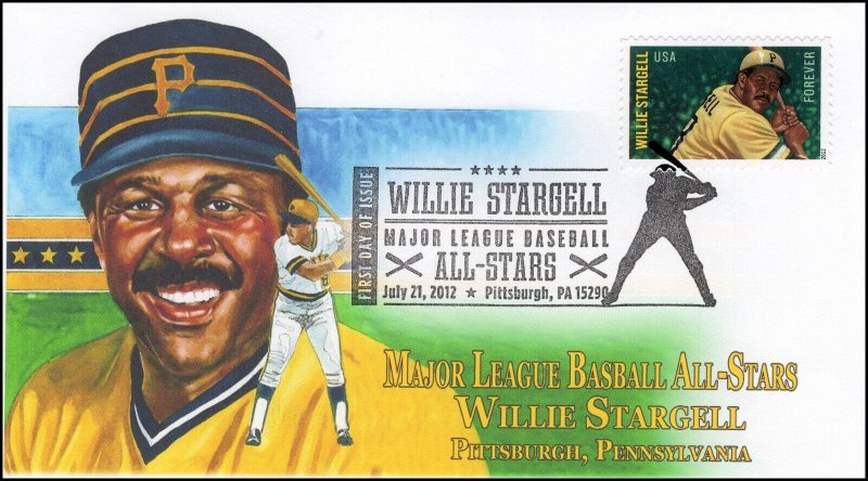 AO-4696-3, 2012, Willie Stargell, Add-on Cachet, Major League Baseball All-Stars