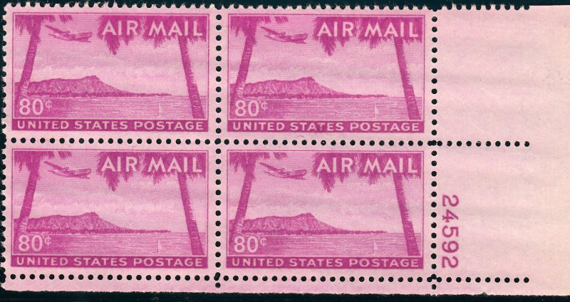 U.S. C46, HAWAII PL# BLOCK OF FOUR.. MINT, NH. VF (34)