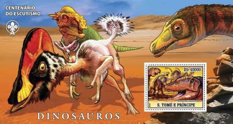 SAO TOME - 2007 - Dinosaurs - Perf Souv Sheet - Mint Never Hinged