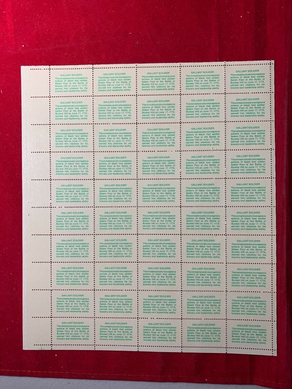 SCOTT #1560   SALEM   POOR   10 CENT   SHEET   MNH