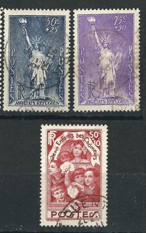 France B44-46 YT309, 312, 352 Used F/VF 1936-37 SCV $20.00