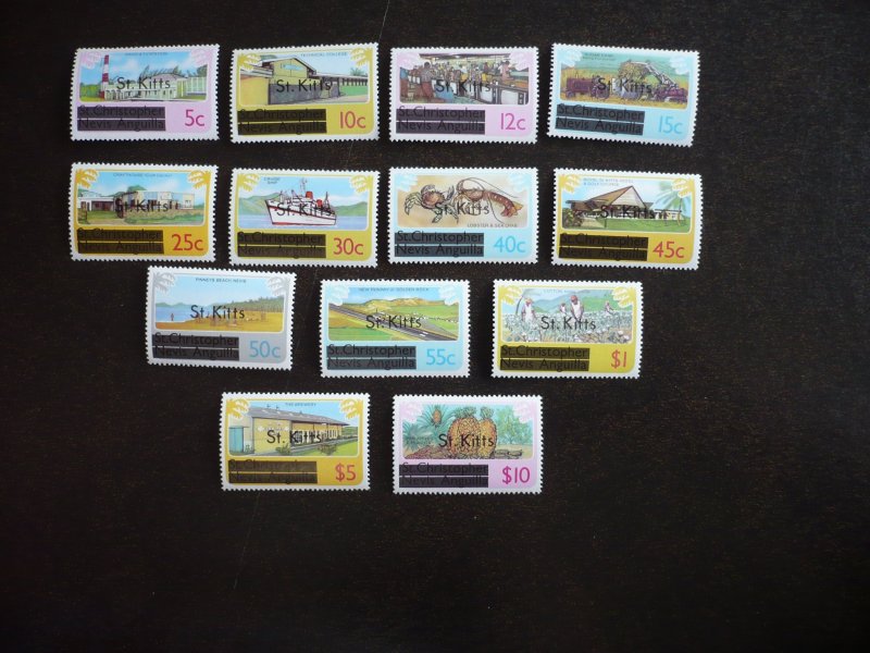 Stamps - St. Kitts - Scott# 25-37 - Mint Never Hinged Set of 13 Stamps