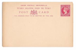 British Turks Islands QV UPU 1p Postal Stationery Card