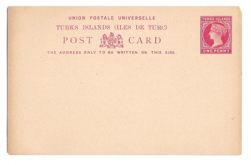 British Turks Islands QV UPU 1p Postal Stationery Card