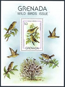 Grenada 989, MNH. Michel 1030 Bl.89. Prarie warblers, 1980.