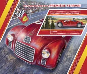 Central Africa - 2017 Ferrari Car - Stamp Souvenir Sheet - CA17302b