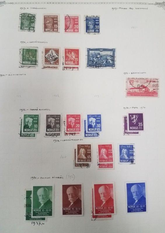 NORWAY Collection 1855-1965 on homemade pages, Mint & Used, Scott $4,523.00