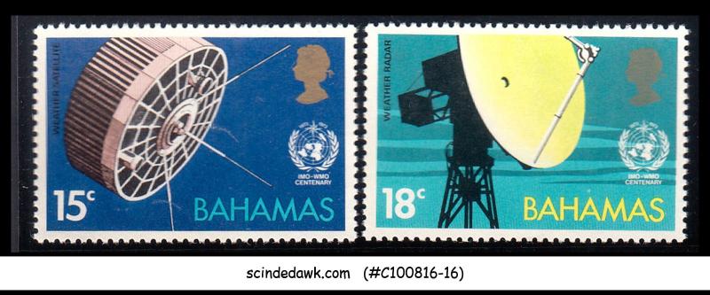 BAHAMAS - 1973 CENTENARY OF IMO/WMO - WEATHER SATELLITE 2V MNH