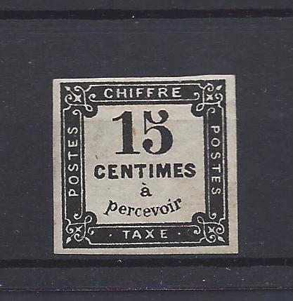 France, J4, Postage Due Imperf Single,**Hinged**