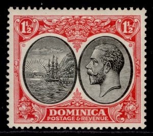 DOMINICA GV SG74, 1½d black & scarlet, LH MINT.
