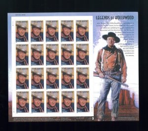 United States 37¢ Hollywood Legend John Wayne Postage Stamp #3876 MNH Full Sheet