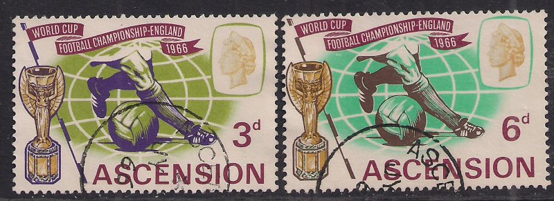 Ascension Island 1966 QE2 Set World Cup Football used SG 95 - 96 ( E36 )