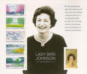 US 4716g Lady Bird Johnson imperf NDC sheet MNH 2012