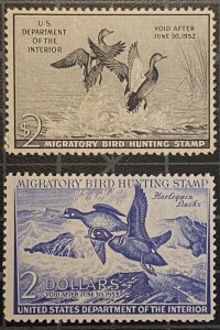 US Stamps-SC# RW 18 & RW 19 - Duck Stamp  - MH - SCV $180.00