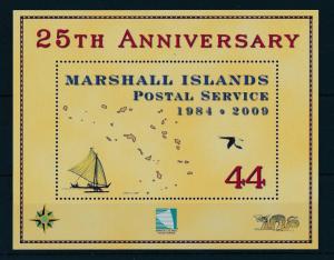 [24467] Marshall Island 2009 Aviation 25 Years postal service with sail boat MNH