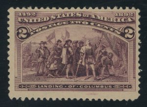 USA 231 - 2 cent Columbian F/VF Jumbo Mint never hinged