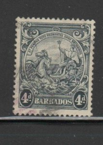 BARBADOS #198     1938-47   4P  SEAL OF THE COLONY   USED  F-VF  c