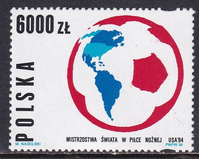 Poland 1994 Sc 3202 World Soccer Cup Championship Stamp MNH