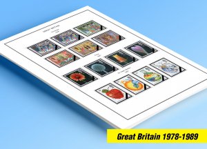 COLOR PRINTED GREAT BRITAIN 1978-1989 STAMP ALBUM  PAGES (51 illustrated pages)