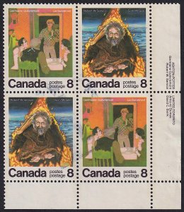 Canada - 1976 - Scott #696-697 - used plate block - Authors