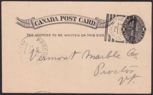 Canada - 1893 - Unitrade #UX14 used postcard - ST. HYACINTHE squared circle pmk