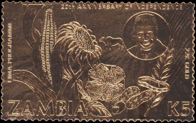 Zambia #330A-330C, Complete Set(3), 1985, Never Hinged