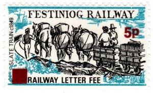 (I.B) Festiniog Railway : Railway Letter Fee 5p on 1d OP