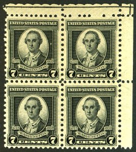 U.S. #712 MINT BLOCK OG NH