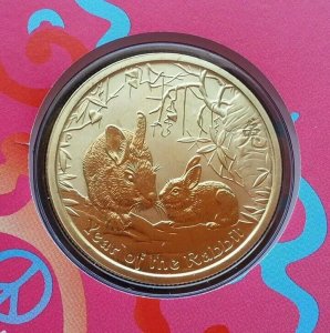 Australia Year Of The Rabbit 2011 Chinese Lunar Zodiac Animal FDC (coin cover)