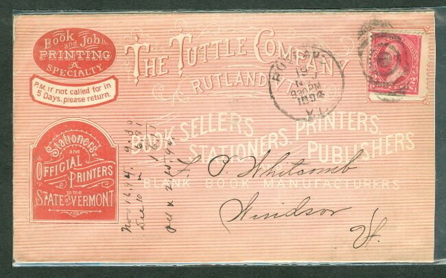 1894, The Tuttle Co Booksellers Vermont pink advertising cover