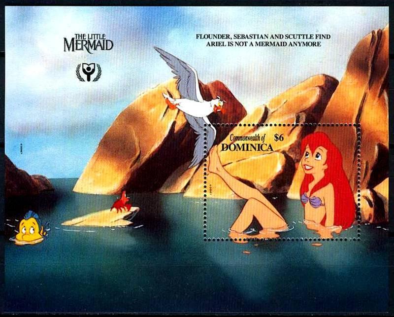 DOMINICA - 1991 - DISNEY - LITTLE MERMAID - ARIEL - MINT - S/SHEET!