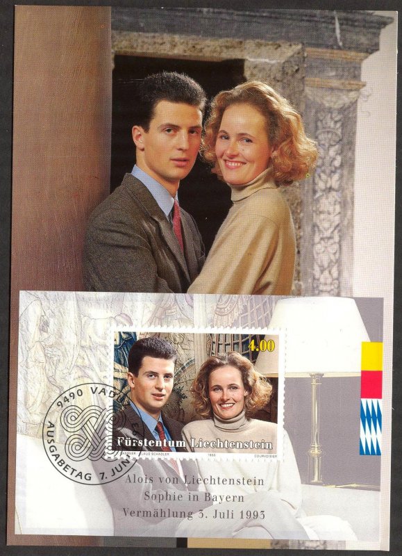 Liechtenstein 1993 Royal Family Maxi Card FDC