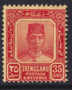 Sc# 34 Malaya Trengganu 1925 MMH 35¢ Sultan Badaru'l-alam CV: $8.00