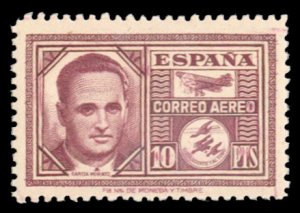 Spain #C119 Cat$30, 1945 10p deep claret, never hinged