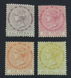 MOMEN: TOBAGO SG #8-9,11-12 1880 CROWN CC MINT OG H £725 #60933