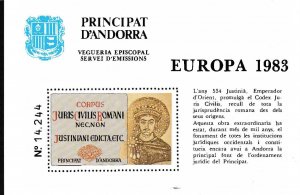 Andorra (Spanish) 1983 Special Release Sheet of One Europa Issue Religion Topic