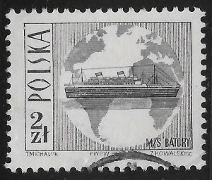 Poland #1447 2z Ship - M.S. Batory and Globe